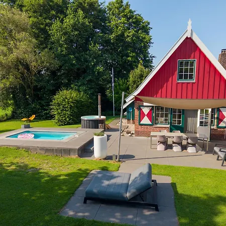 De Noteboom 6-persoons, Verwarmd Prive Zwembad, Hottub, Overdekte Lounge Met Haard, Panorama Sauna, Sunshower, Luxe, Wifi Nyaraló
